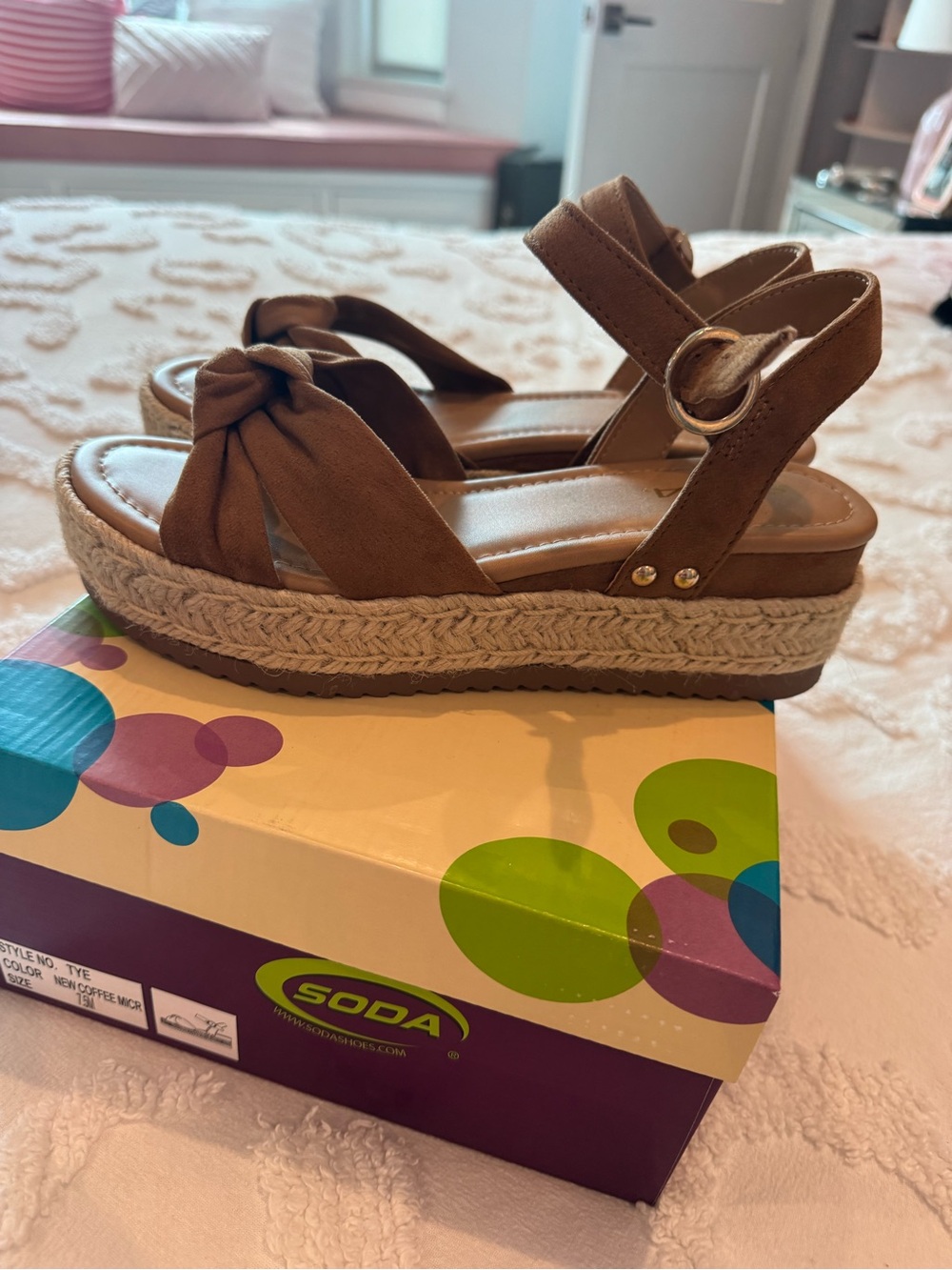 Soda Tan Knotted Espadrille Platform Sandals